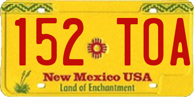 NM license plate 152TOA
