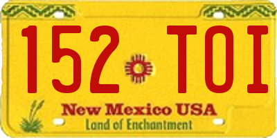 NM license plate 152TOI
