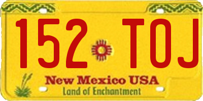 NM license plate 152TOJ