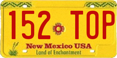NM license plate 152TOP