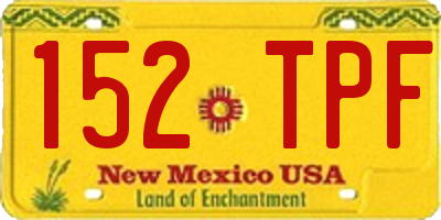 NM license plate 152TPF