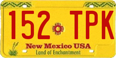NM license plate 152TPK