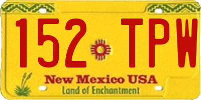 NM license plate 152TPW
