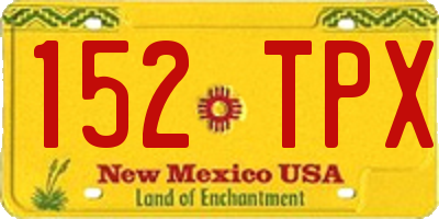 NM license plate 152TPX