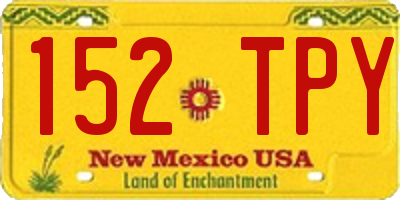 NM license plate 152TPY