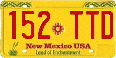 NM license plate 152TTD