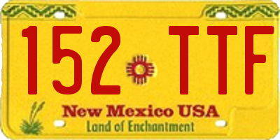 NM license plate 152TTF