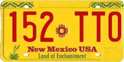 NM license plate 152TTO