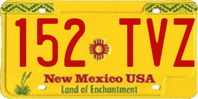 NM license plate 152TVZ