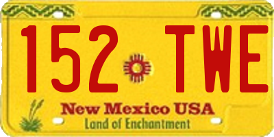 NM license plate 152TWE