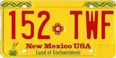 NM license plate 152TWF