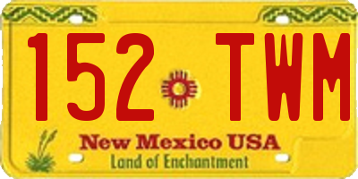 NM license plate 152TWM