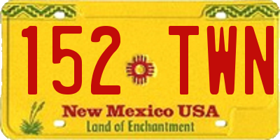 NM license plate 152TWN