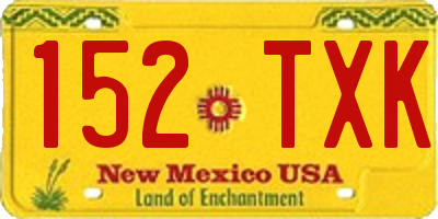 NM license plate 152TXK