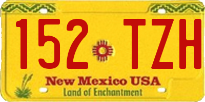 NM license plate 152TZH
