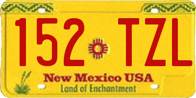 NM license plate 152TZL