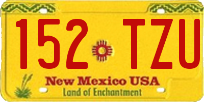 NM license plate 152TZU