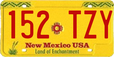 NM license plate 152TZY