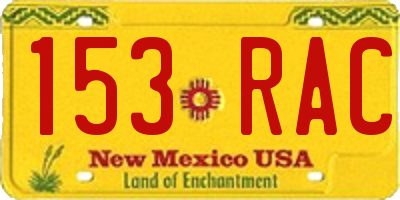 NM license plate 153RAC