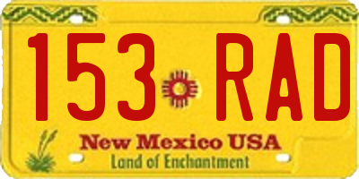 NM license plate 153RAD