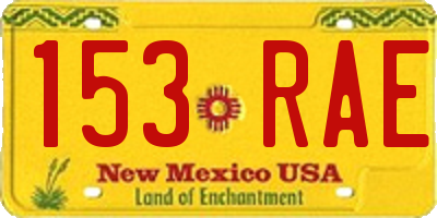 NM license plate 153RAE