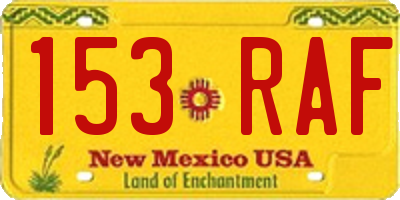 NM license plate 153RAF