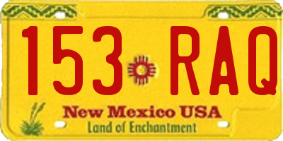 NM license plate 153RAQ