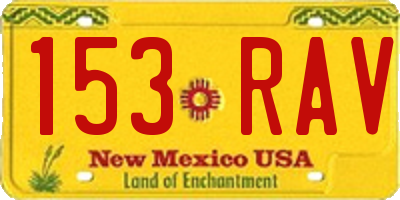 NM license plate 153RAV