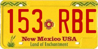 NM license plate 153RBE