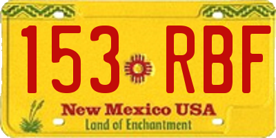 NM license plate 153RBF