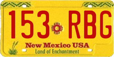 NM license plate 153RBG