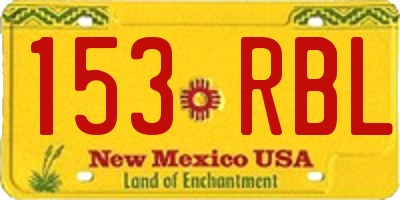 NM license plate 153RBL