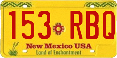 NM license plate 153RBQ