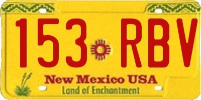 NM license plate 153RBV