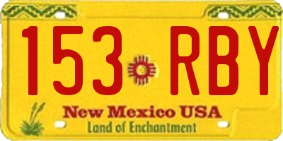 NM license plate 153RBY