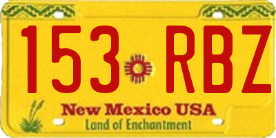 NM license plate 153RBZ