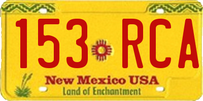 NM license plate 153RCA