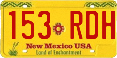 NM license plate 153RDH