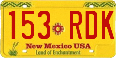 NM license plate 153RDK