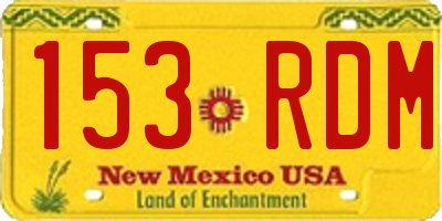 NM license plate 153RDM