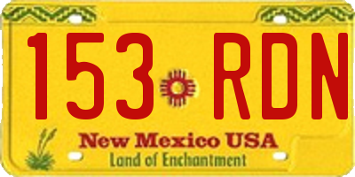 NM license plate 153RDN