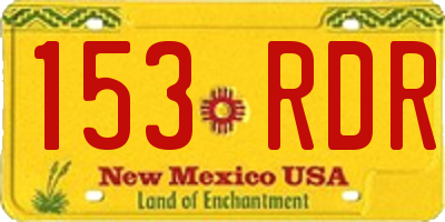 NM license plate 153RDR