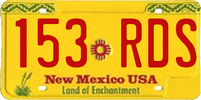 NM license plate 153RDS
