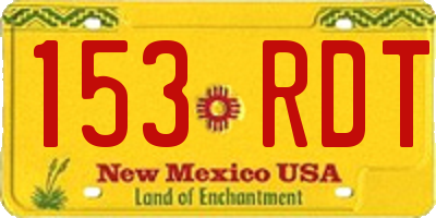 NM license plate 153RDT