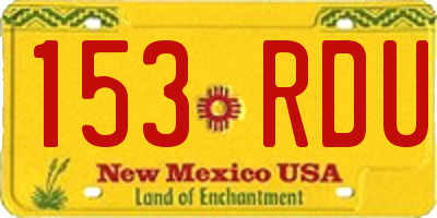 NM license plate 153RDU
