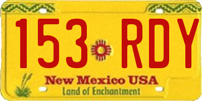 NM license plate 153RDY