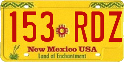 NM license plate 153RDZ
