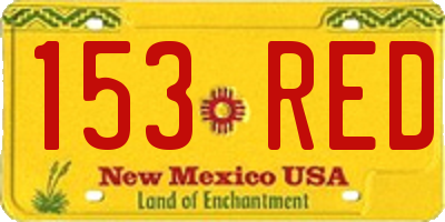 NM license plate 153RED