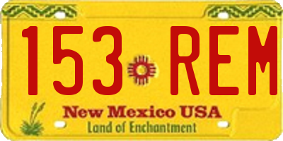 NM license plate 153REM