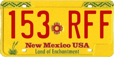 NM license plate 153RFF